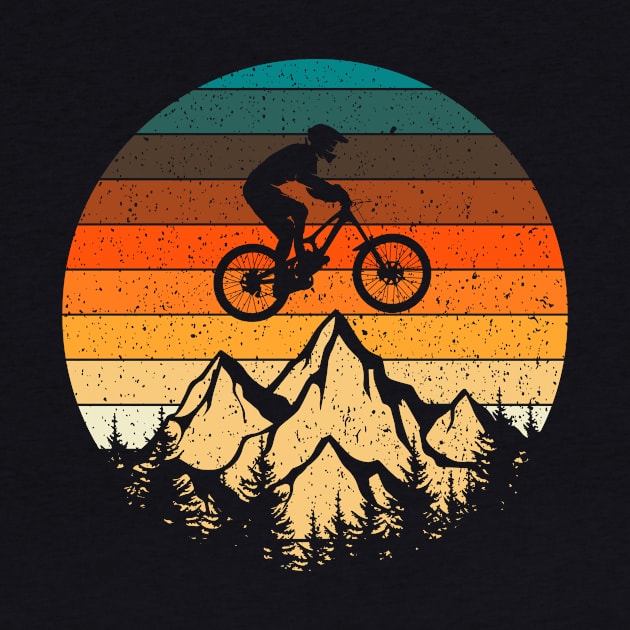 Mountainbike Downhill Retro Vintage Gift by Delightful Designs